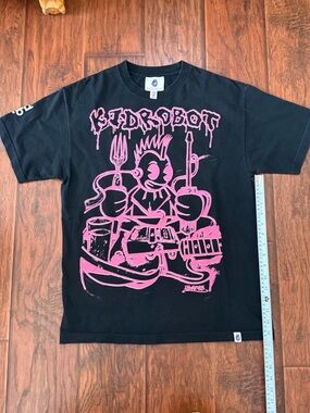 Kidrobot Black Tee with Pink Graphic